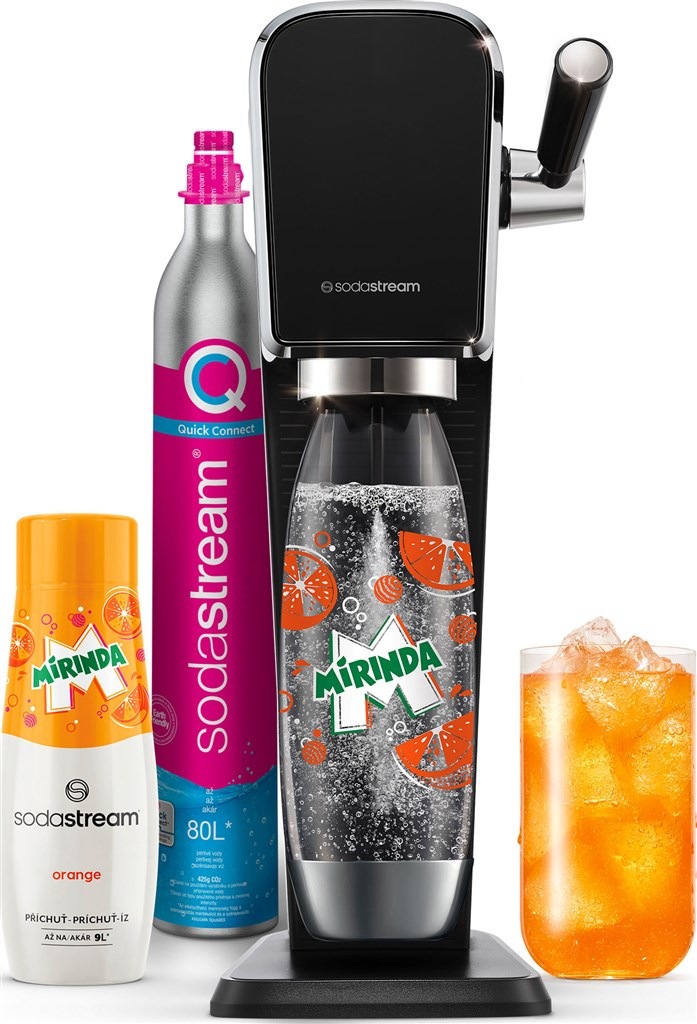 Výrobník sódovej vody SodaStream Art Black MIRINDA Mpack čierny Výrobník sódovej vody SodaStream Art Black MIRINDA Mpack čierny