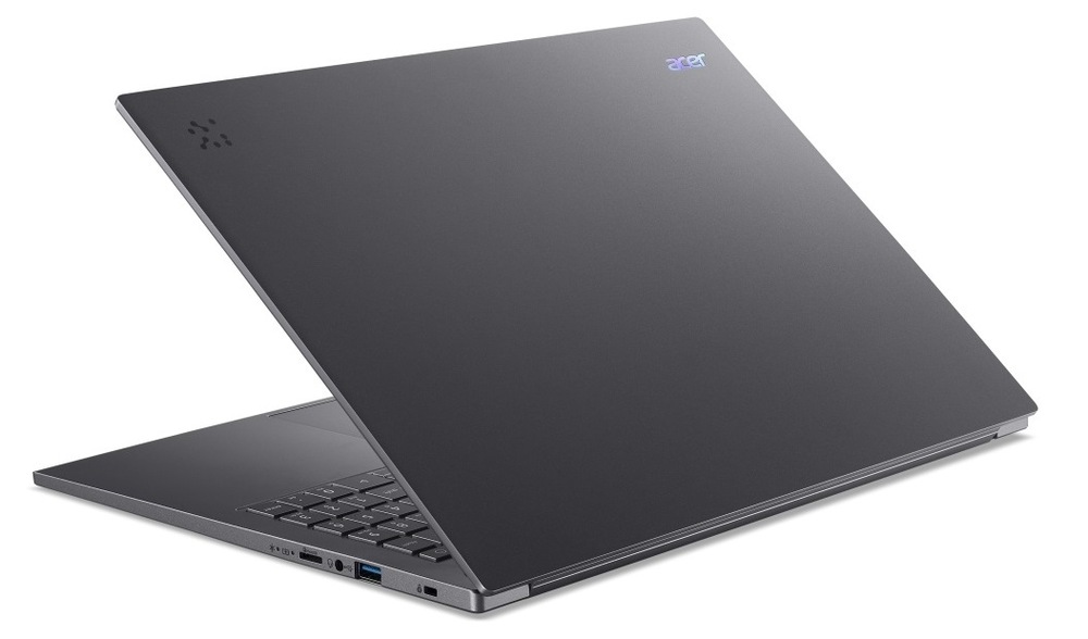 Notebook Acer Aspire 16 AI (A16-52M-78L6) sivý Pootvorený notebook Acer Aspire 16 AI (A16-11M-X3AU) zozadu
