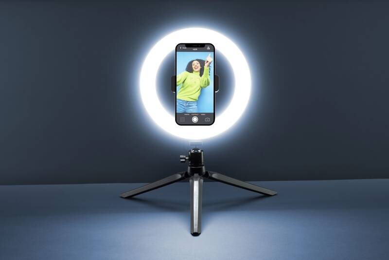 Svetlo CellularLine Selfie Ring s LED osvetlením pre selfie fotky a videá čierne CellularLine Selfie Ring
