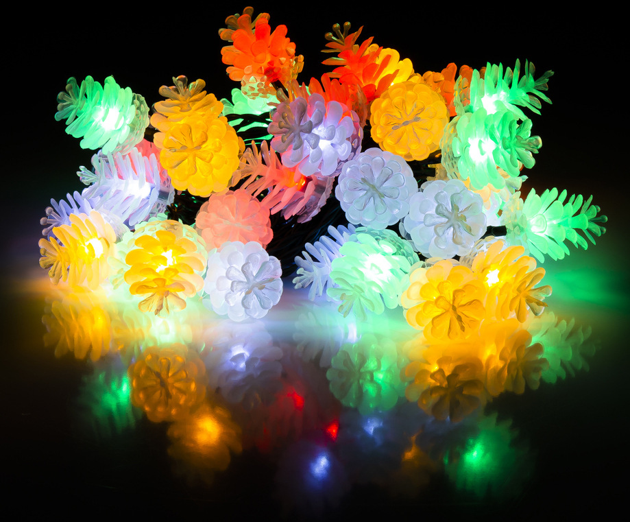 Vianočné osvetlenie RETLUX RXL 308, reťaz (šišky), 40 LED, 10 m, multicolor