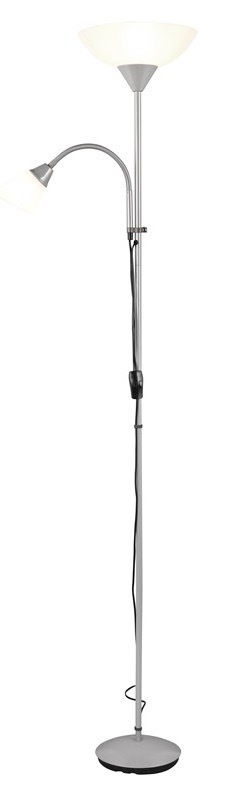Stojacia lampa Reality s výkonom 100 W, strieborná farba