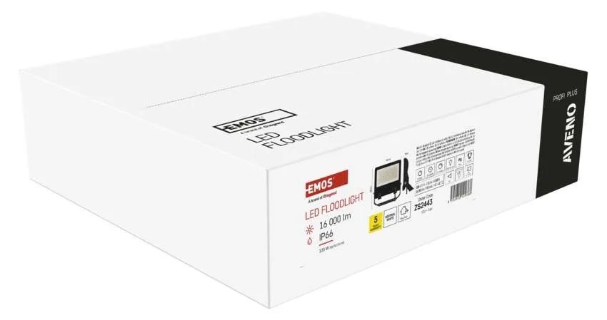 Reflektor EMOS AVENO, 100W, 16000lm, neutrálna biela čierny LED REFLEKTOR AVENO 100W 16000LM IP66 NW