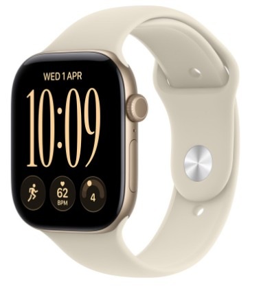 Chytré hodinky Apple Watch Series 12 GPS 42 mm svetlo zlatý hliník, pieskový športový remienok - S/M