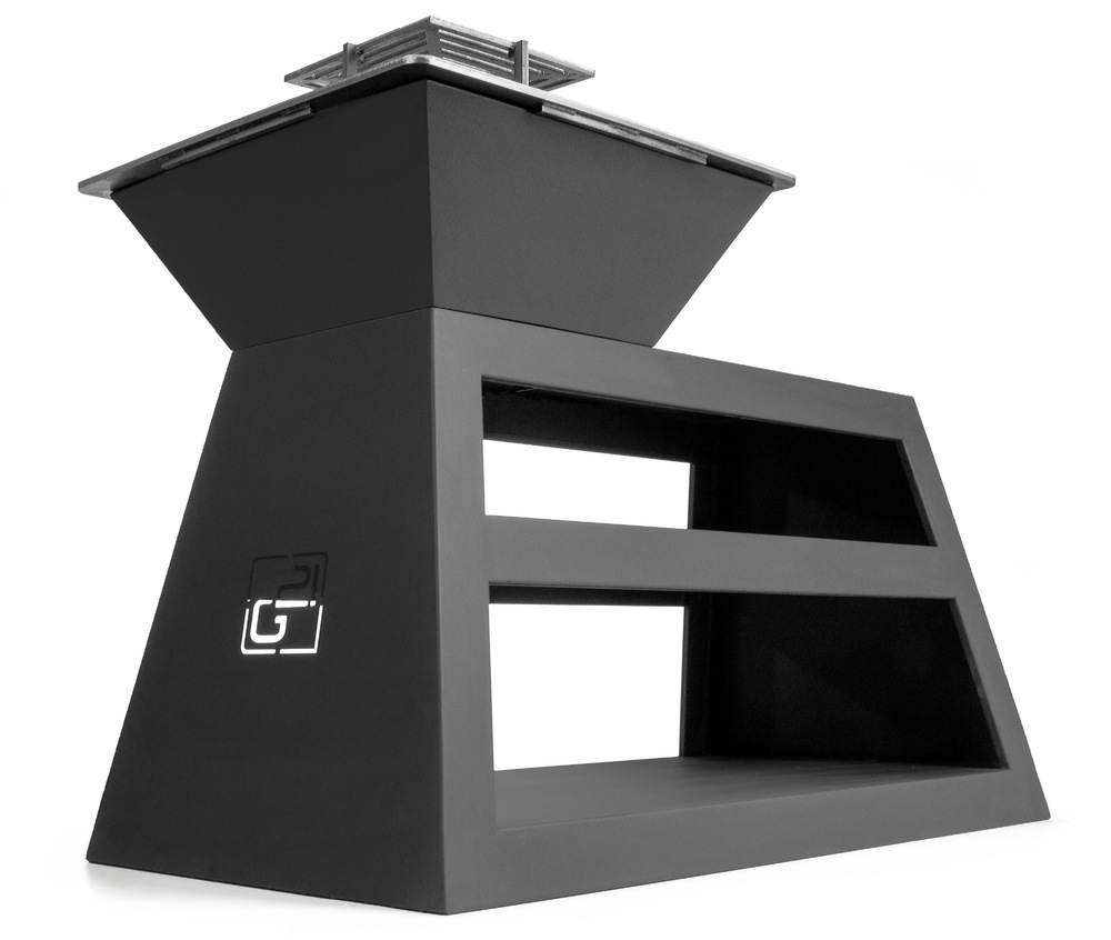 Gril záhradný na drevené uhlie G21 COG-VER-BL Maine Black má grilovaciu planchu o veľkosti 70 × 70 cm