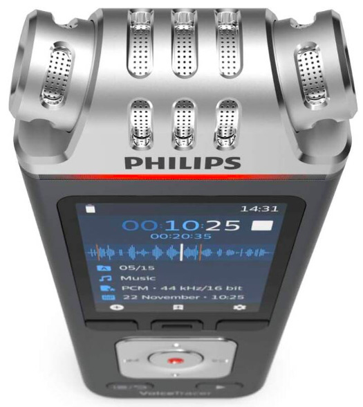 Diktafón Philips DVT7110 čierny/strieborný Diktafón Philips DVT7110