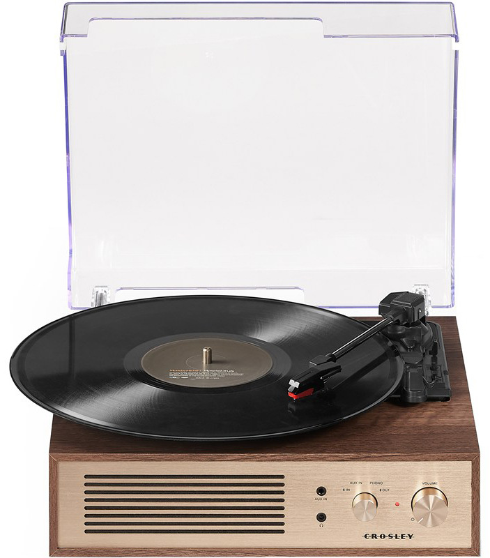 Gramofón Crosley Miles so vstavanými reproduktormi, hnedá farba