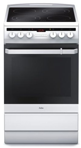 Sklokeramický sporák Amica SHC 5874 W biely