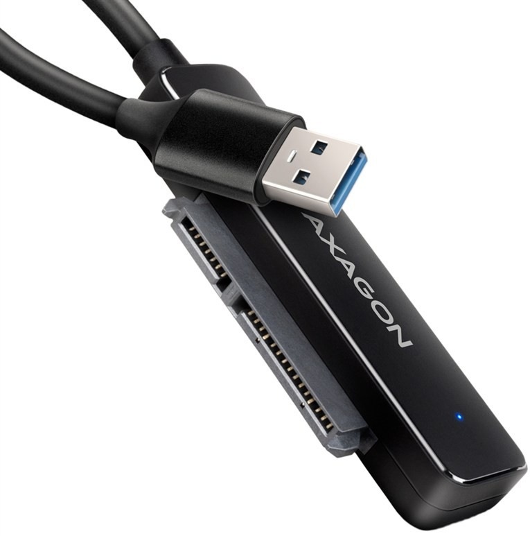 Adaptér Axagon SLIM USB 5Gbps - SATA 6G 2.5" SSD/HDD v čiernom dizajne