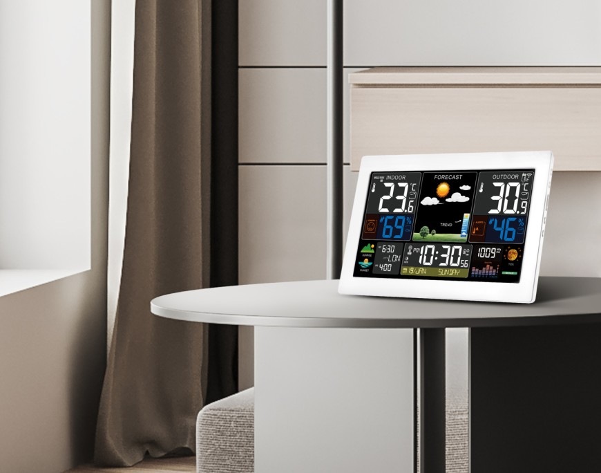 Meteostanica Solight TE81XL-W umiestnená v interiéri