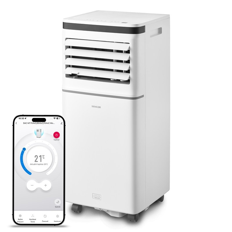 Mobilná klimatizácia Sencor SAC MT7042C Wi-Fi, 7 000 BTU/h biela Mobilní klimatizace Sencor SAC MT7042C Wi-Fi, 7 000 BTU/h