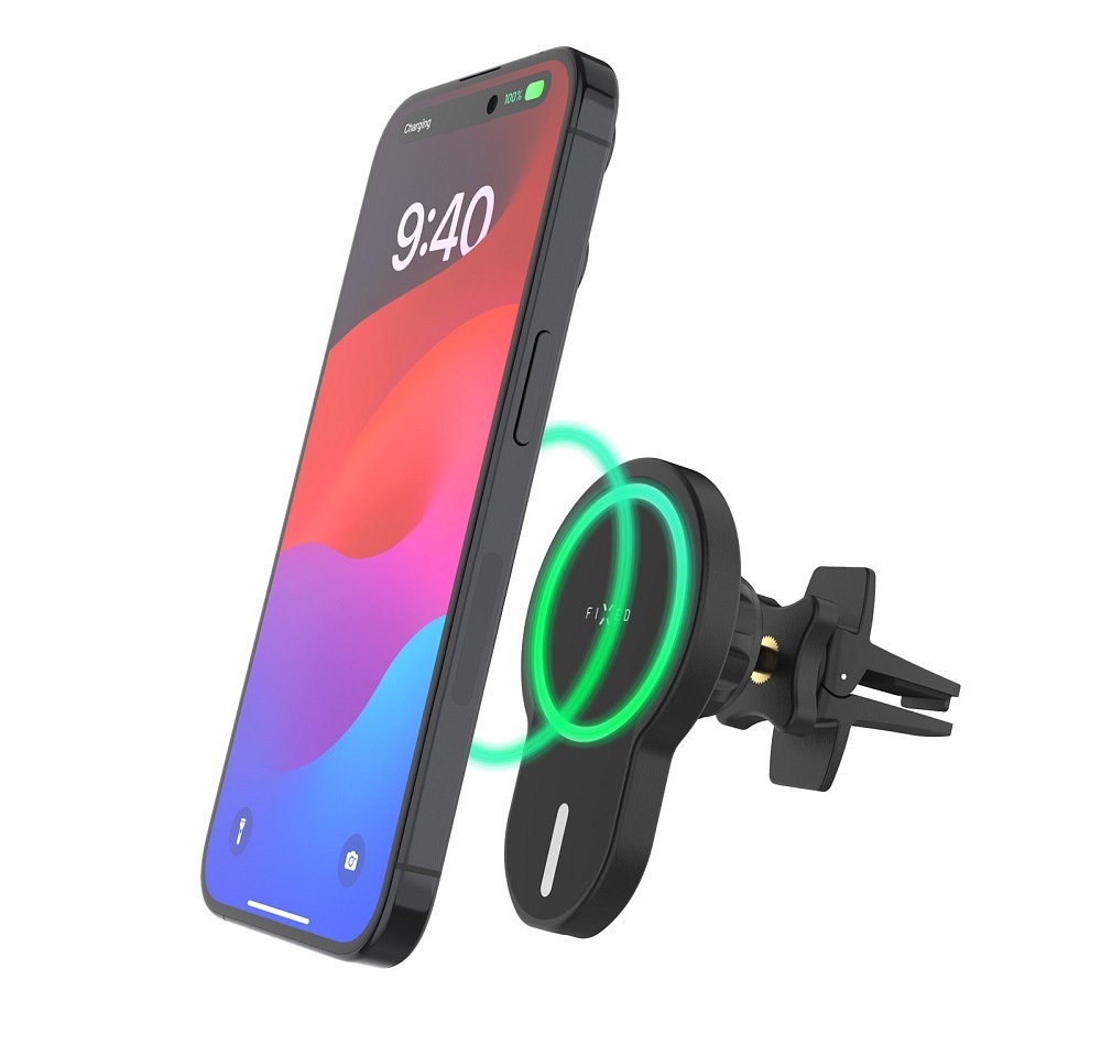 Držiak na mobil FIXED MagClick s podporou uchytenia MagSafe, bezdrôtové nabíjanie čierny Držiak na mobil FIXED MagClick s podporou uchytenia MagSafe, bezdrôtové nabíjanie čierny