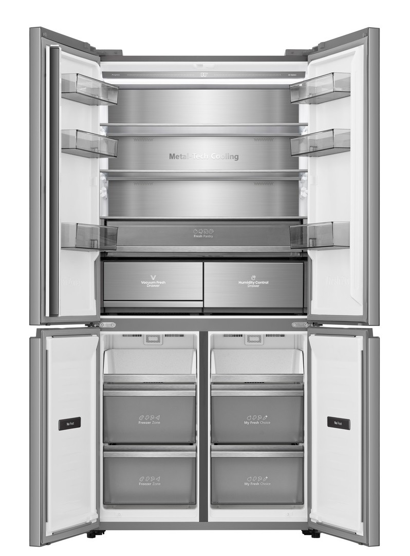 Americká chladnička Hisense RQ768N4GVE, nerez, technológia Flexi Hinge