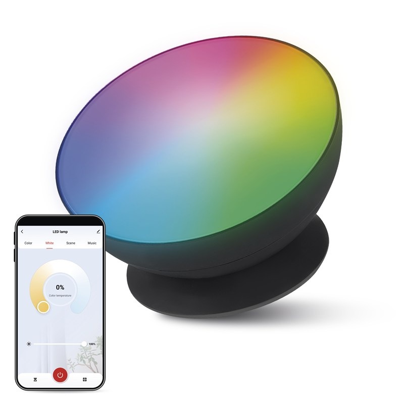 Stolná lampa EMOS GoSmart, 7 W, 330 lm, RGB čierna