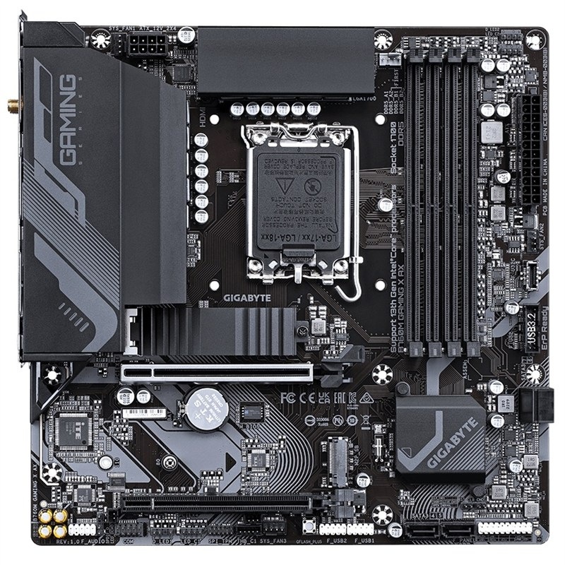 Základná doska Gigabyte B760M GAMING X AX určená pre herné zostavy, čierna farba