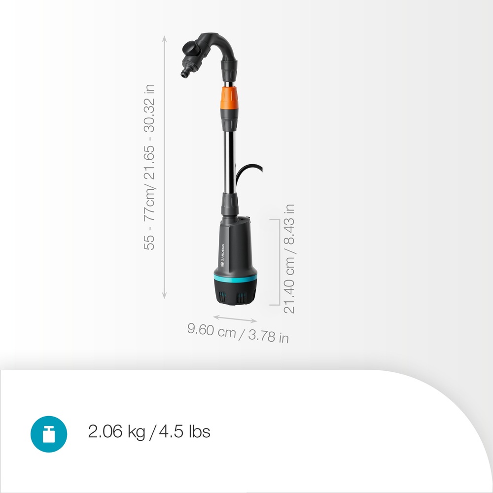Čerpadlo ponorné Gardena 2600 Comfort (bez baterie) 14604-55 Kompaktný rozmer čerpadla.