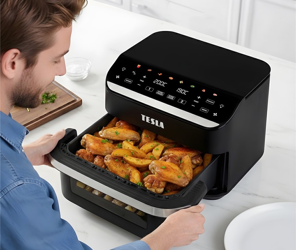 Fritéza teplovzdušná Tesla AirCook DualHeat QD575 XXL čierna Fritéza teplovzdušná Tesla AirCook DualHeat QD575 XXL čierna