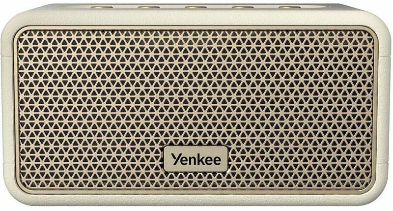 béžový Bluetooth reproduktor Yenkee s kovovou mriežkou spredu