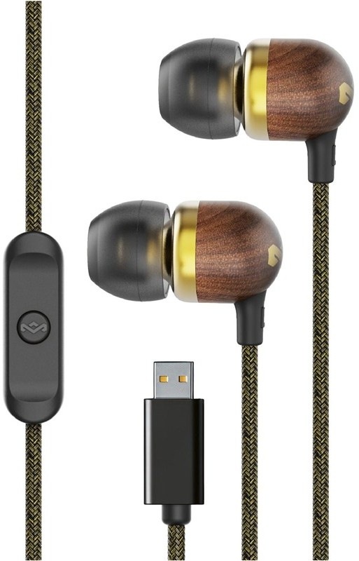 Slúchadlá do uší Marley Smile Jamaica USB-C s mikrofónom v čiernej farbe
