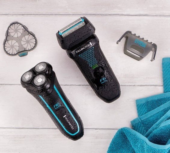 Holiaci strojček Remington R6000 R6 Style Series Aqua Rotary Shaver čierny/modrý