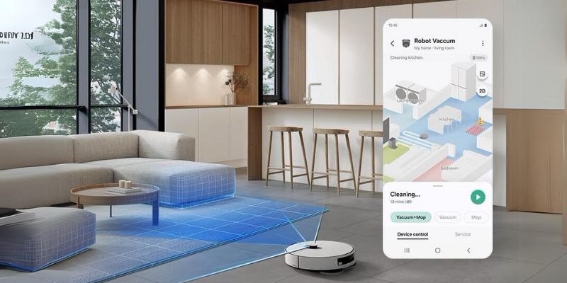 Robotický vysávač Samsung BESPOKE Jet Bot Combo AI VR7MD97714G/GE biely Robotický vysávač Samsung BESPOKE Jet Bot Combo AI VR7MD97714G/GE biely