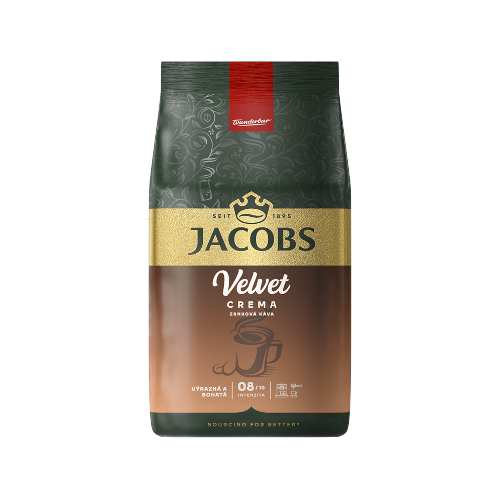 Káva zrnková Jacobs Velvet Crema 1 kg Káva zrnková Jacobs Velvet Crema 1 kg