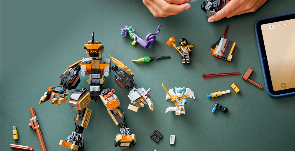 Stavebnica LEGO® NINJAGO® 71854 Coleův expediční robot a dračí Zane Aplikácia LEGO Builder pomôže pri stavaní 364-dielkového robota a inšpiruje k ďalším nindžovským bitkám.