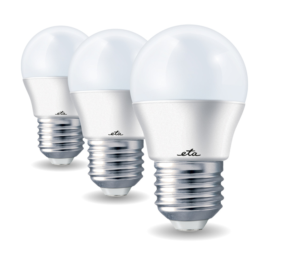 LED žiarovka ETA EKO LEDka mini globe 7W, E27, teplá biela, 3ks Žiarovka ETAG45W7WW3P, teplé biele svetlo