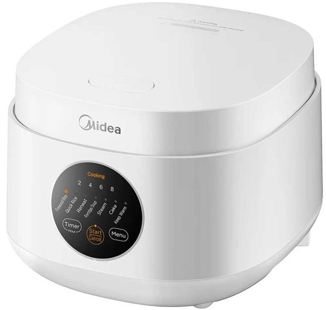 Bočný pohľad na ryžovar Midea MRD321BBMWH