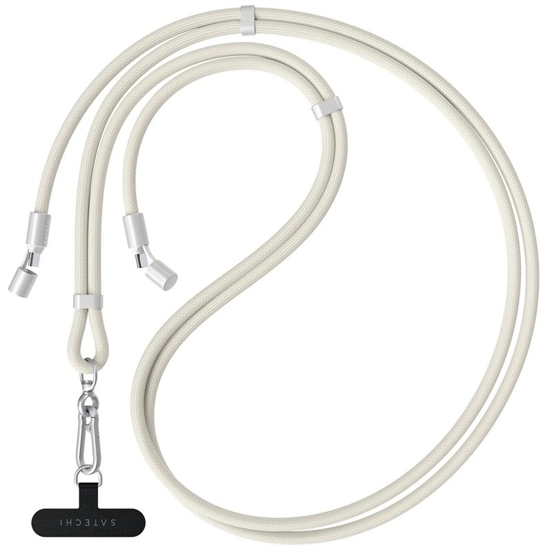 Popruh na krk Satechi s integrovaným USB-C káblom, béžová farba