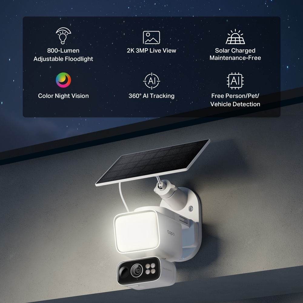 IP kamera TP-Link Tapo C615F 2K Solar Kit s ukladaním dát na micro kartu alebo cloud