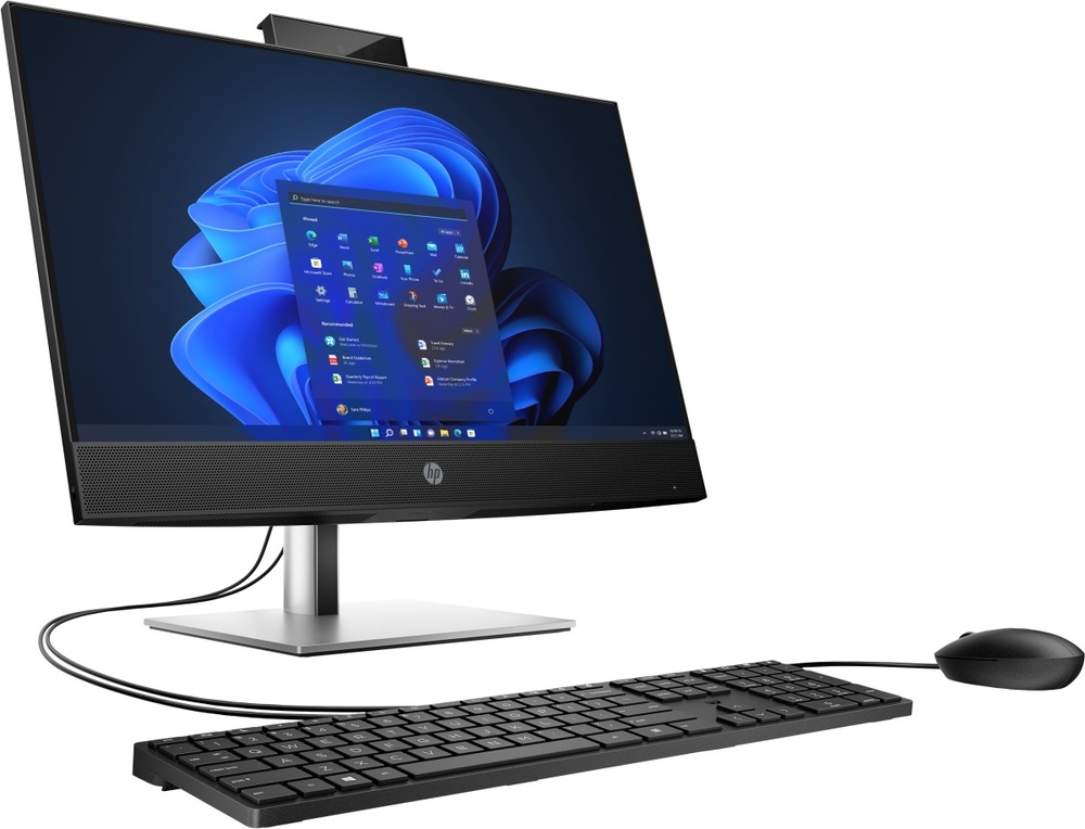 PC all in-one HP ProOne 440 G9 čierny Zapnutý All In One HP ProOne 440 G9 otočený doprava