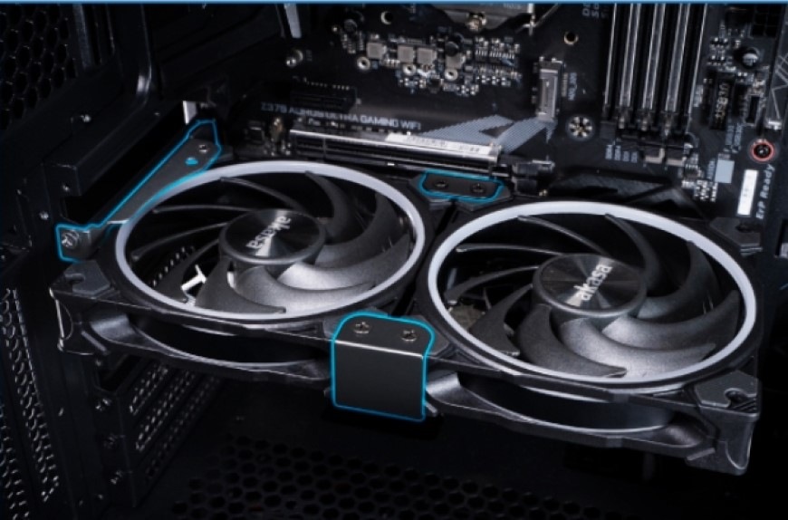 Držiak AKASA PCI Slot Bracket for 120mm Fans - čierny