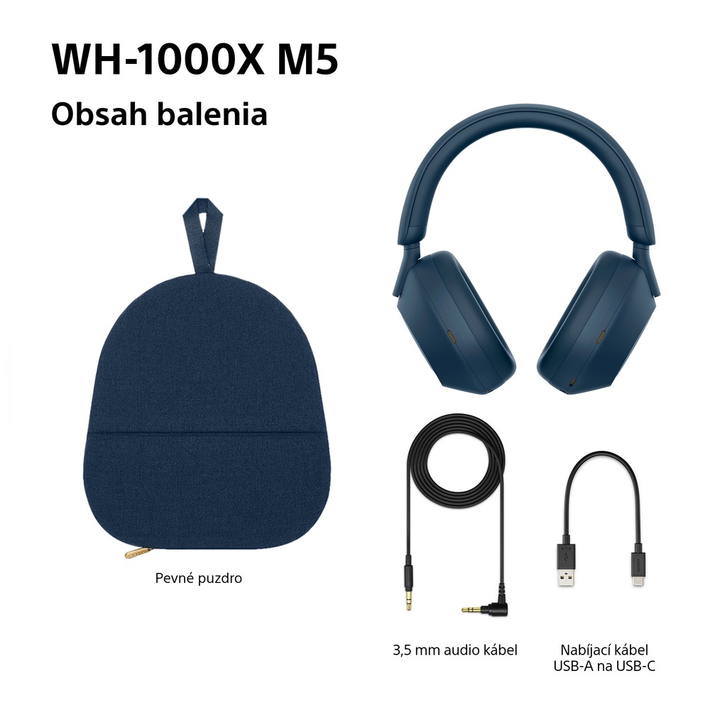 Slúchadlá Sony WH-1000XM5 - Prodloužená záruka zdarma po registraci modrá Slúchadlá Sony WH-1000XM5