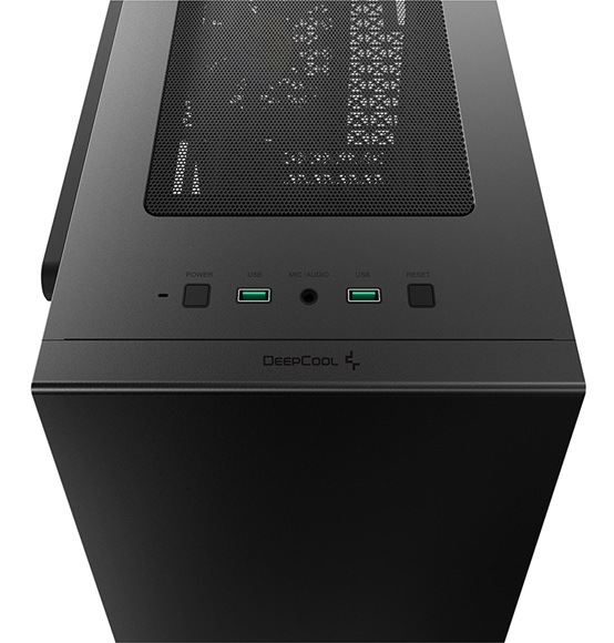 Case DeepCool MACUBE 110 biela Detail obrázku na ovládací panel.