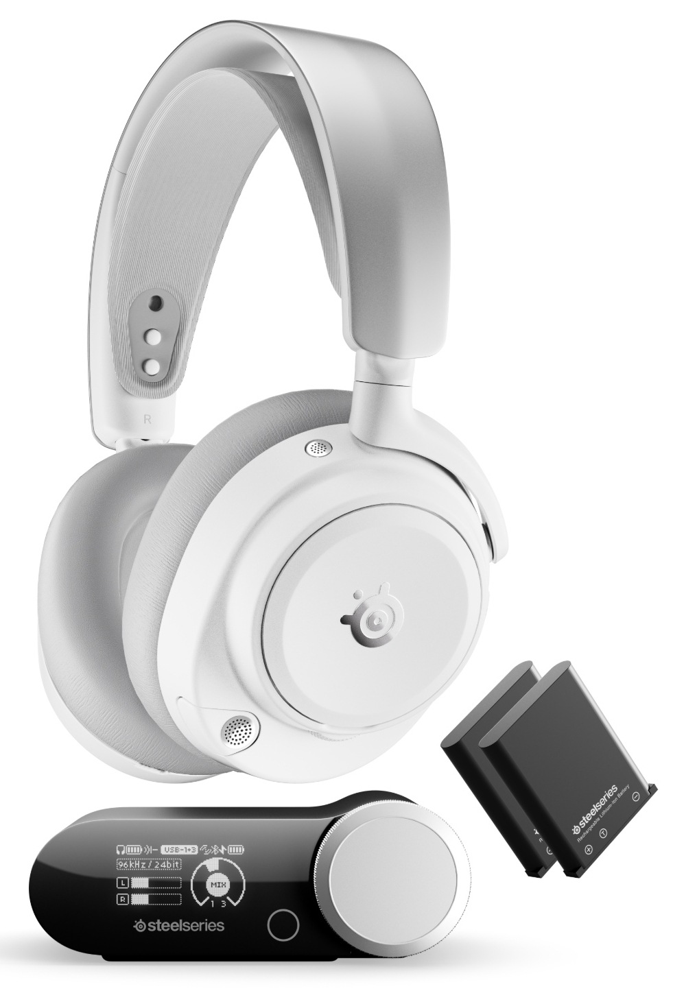 Headset SteelSeries Arctis Nova Pro Omni biely Herný headset SteelSeries Arctis Nova Pro Omni s externou základňou