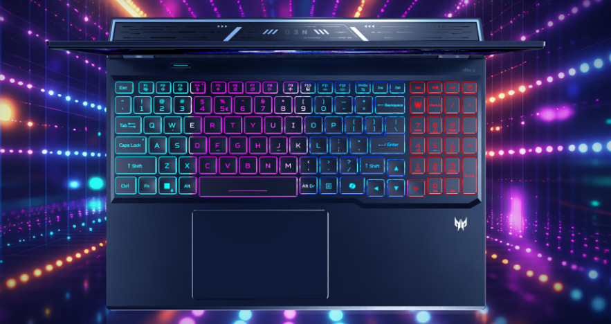 Notebook Acer Predator Helios Neo 16 (PHN16-I31-78XS) čierny Acer Predator Helios Neo 16 si o pozornosť hovorí aj podsvietenou klávesnicou