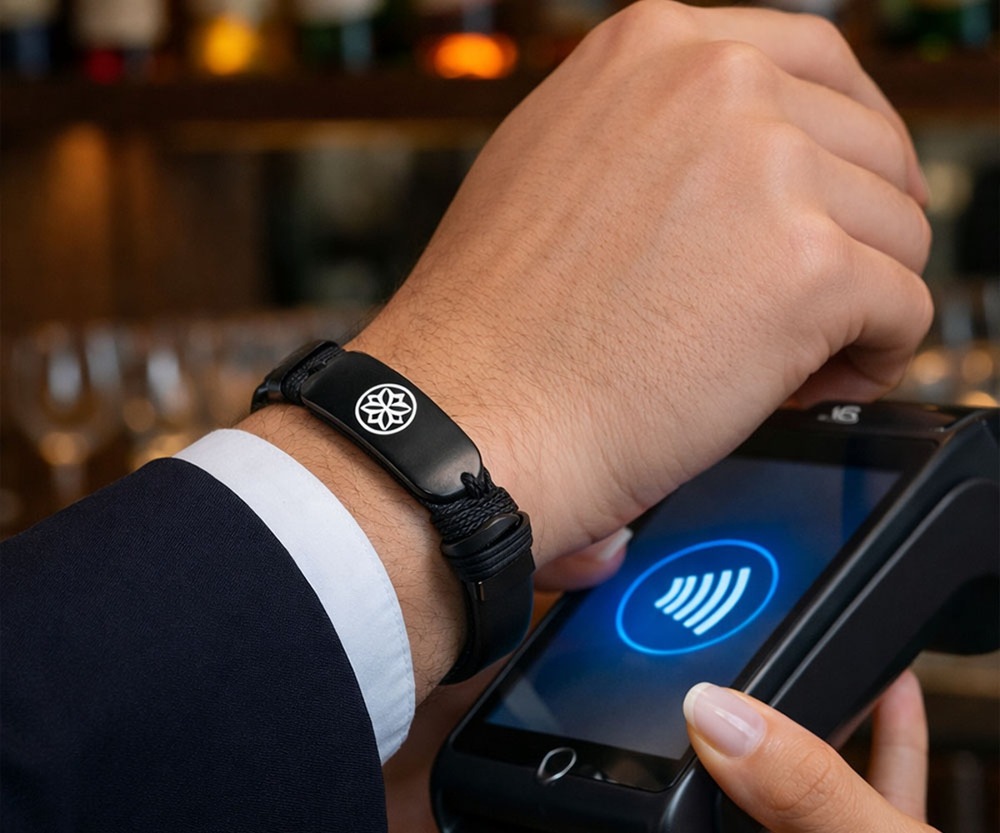 Platobný náramok Carneo pre bezkontaktné platby jedným priložením vďaka NFC technológii