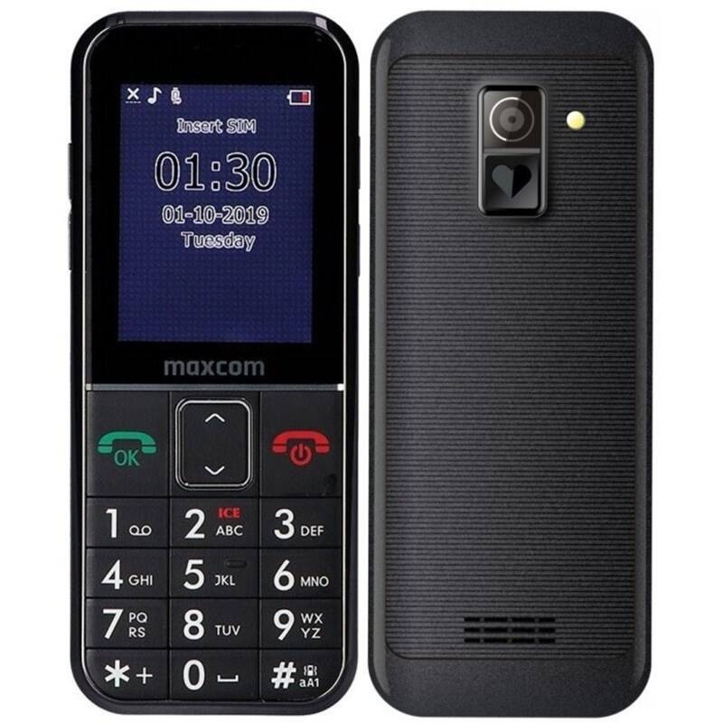 Mobilný telefón MaxCom Comfort MM735 + SOS náramek s GPS lokátorem čierny MaxCom Comfort MM735