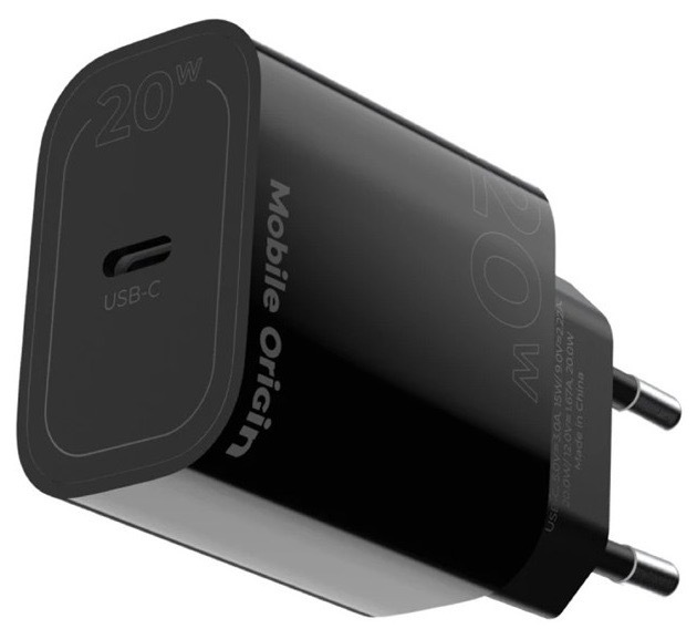 Sieťová nabíjačka Mobile Origin s výkonom až 20 W, čierna farba
