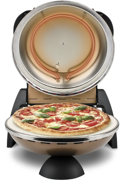 Pec na pizzu G3 Ferrari G1000608 DELIZIA bronzová Pizza na žiaruvzdornom kameni v otvorenej peci s rozžeraveným horným telesom