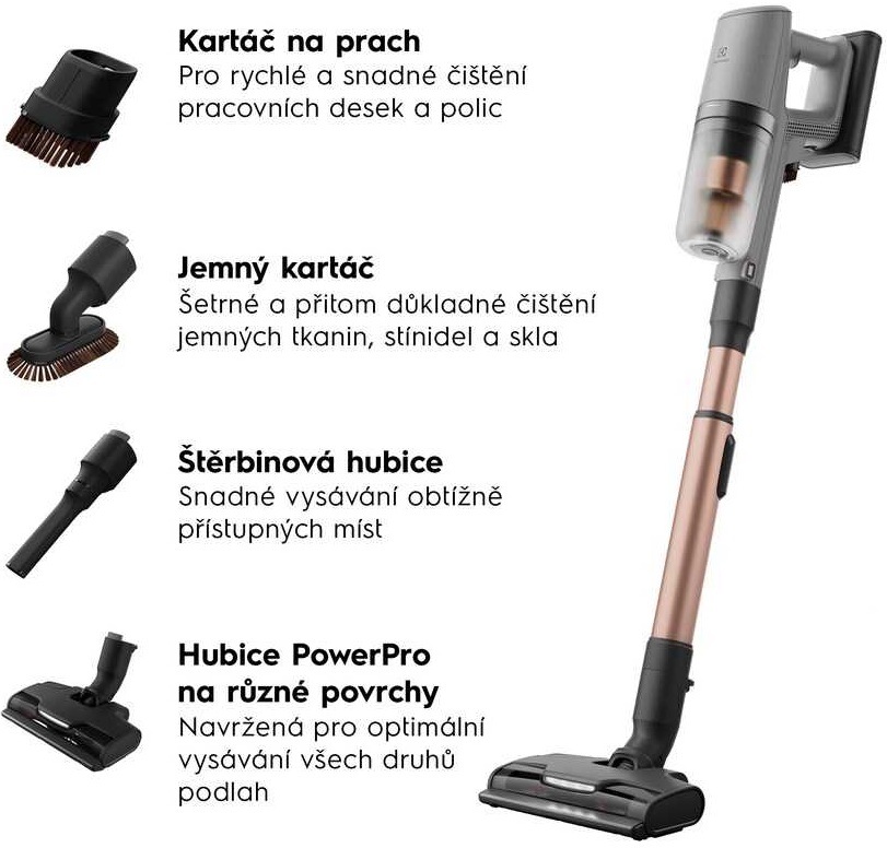 Tyčový vysávač Electrolux 800 Ultimate EP82UB25UG sivý „“