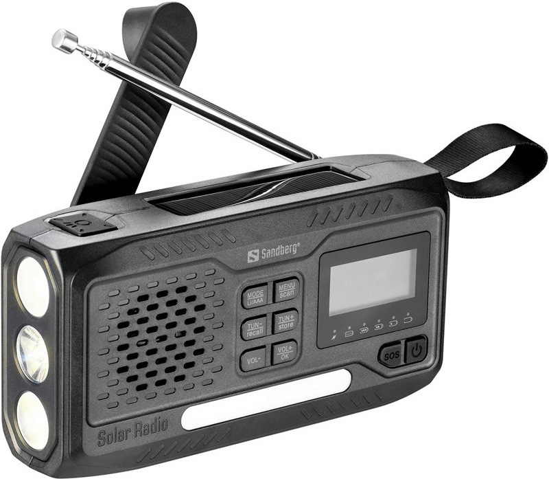 Rádioprijímač DAB+ Sandberg Survivor Radio All-in-1 4500, s dynamom