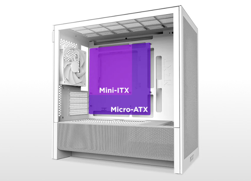 Case NZXT H3 Flow biela Osadenie Case NZXT H3 Flow doskou