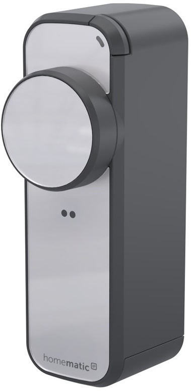 Chytrý pohon dverného zámku Homematic IP PRO v antracitovej farbe.