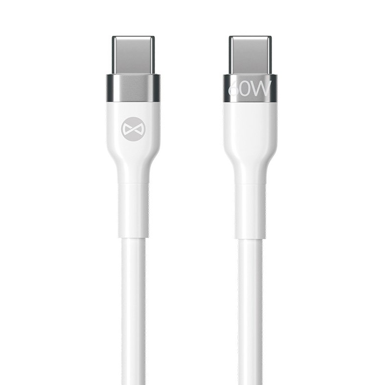 Kábel Forever Flexible USB-C/USB-C, 60W, 1m biely