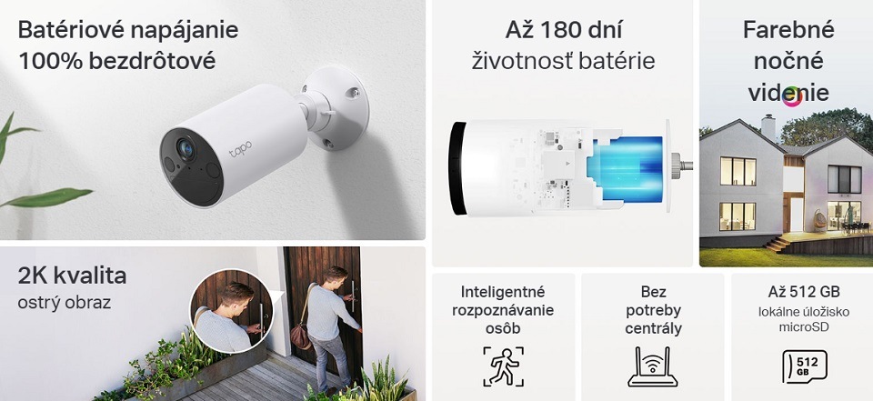IP kamera TP-Link Tapo TC82, Outdoor 2K biela