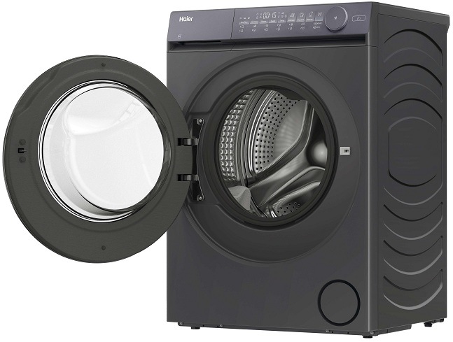 Práčka so sušičkou Haier HWD90BP14367GTUS antracitová farba otvorená práčka so sušičkou haier HWD90BP14367GTUS zo strany