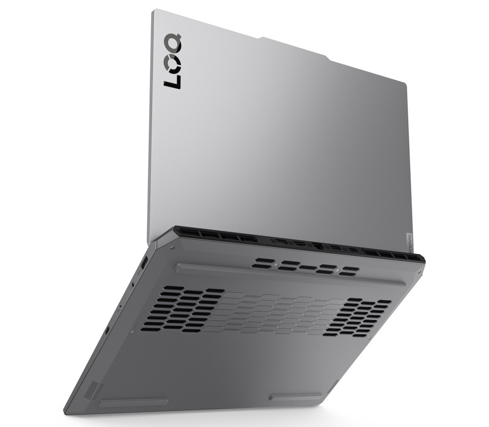 Otvorený notebook Lenovo LOQ 15AHP10 zozadu