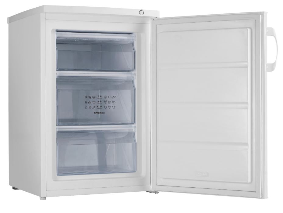 Mraznička Gorenje Primary F492PW biela mraznička Gorenje F492PW v bielej farbe s otvorenými dverami.