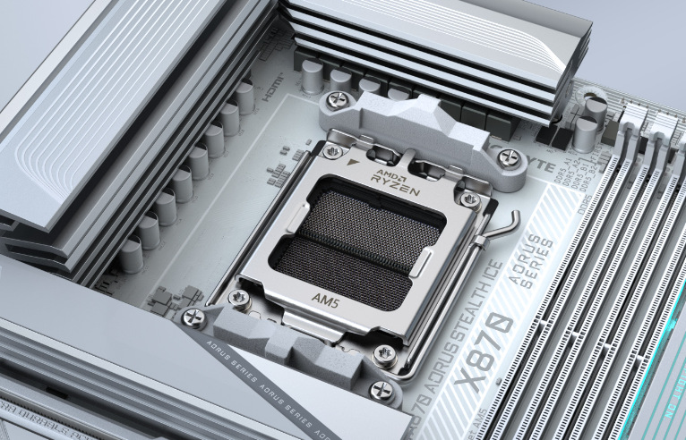 GIGABYTE X870 AORUS STEALTH ICE spolieha na 16+2+2fázové napájanie